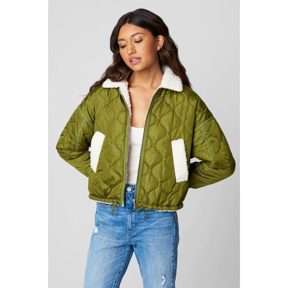 BLANK NYC On The Ball Quilted Sherpa Lined Jacket